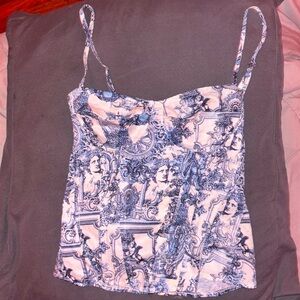 Blue and white tank top